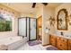 Elegant bathroom with soaking tub, shower, and double vanity at 4706 E Rancho Caliente Dr, Cave Creek, AZ 85331