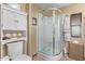 Clean bathroom with a shower and linen storage at 747 E Germann Rd # 81, San Tan Valley, AZ 85140