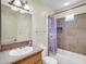 Bathroom with shower/tub combo and decorative tile at 8494 E Gilded Perch Dr, Scottsdale, AZ 85255