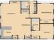 Two-bedroom floor plan with kitchen, living room and dining area at 9253 N Firebrick Dr # 212, Fountain Hills, AZ 85268