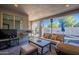 Covered patio with comfortable seating, a grill, and outdoor heater at 2743 N Lema Dr, Mesa, AZ 85215