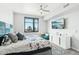 Spacious bedroom with city view, large bed, and modern decor at 310 S 4Th St # 1504, Phoenix, AZ 85004