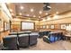 Cozy home theater with plush seating, ambient lighting, and a projector for entertainment at 19777 N 76Th St # 3246, Scottsdale, AZ 85255