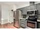 Kitchen with gray cabinets and stainless steel appliances at 3301 S Goldfield Rd # 2068, Apache Junction, AZ 85119