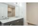 Modern bathroom with double vanity and gray tile shower at 8709 E Irish Hunter Trl, Scottsdale, AZ 85258
