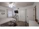 Bedroom with queen bed and private door at 10405 W Patrick Ln, Peoria, AZ 85383