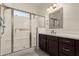 Bathroom with shower, single vanity and linen closet at 13162 W Duane Ln, Peoria, AZ 85383
