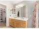 Double vanity bathroom with updated fixtures and a large shower at 15306 W Eureka Trl, Surprise, AZ 85374