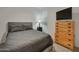 Cozy bedroom with dresser and window coverings at 19945 W Badgett Ln, Litchfield Park, AZ 85340