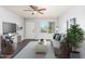 Bright living room featuring hardwood floors and a neutral color palette at 2201 E Holmes Ave, Mesa, AZ 85204