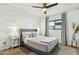 Charming bedroom with unique geometric wall design and soft color palette at 8214 E Northland Dr, Scottsdale, AZ 85251