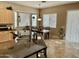 Kitchen island with a large breakfast nook and a view of the backyard at 861 E Toledo St, Gilbert, AZ 85295