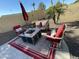 Enjoy the firepit and seating area on this patio at 861 E Toledo St, Gilbert, AZ 85295