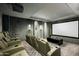 Home theater with plush seating and large projection screen at 38300 N 102Nd St, Scottsdale, AZ 85262
