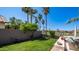 Private backyard with lush lawn, mature trees, and a built-in BBQ area for outdoor enjoyment at 6178 W Quail Ave, Glendale, AZ 85308