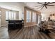 Breakfast bar with seating in an open living space at 9127 E Lynwood St, Mesa, AZ 85207