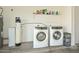 Bright laundry room with washer, dryer, and water softener at 10405 N 65Th Dr, Glendale, AZ 85302
