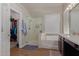 Bathroom with double vanity, soaking tub, and walk-in shower at 14806 E Crested Crown --, Fountain Hills, AZ 85268