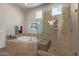 Spa-like bathroom with soaking tub and walk-in shower at 14849 E Valley Vista Dr, Fountain Hills, AZ 85268