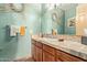 Light and airy bathroom with a vessel sink and wood vanity at 14849 E Valley Vista Dr, Fountain Hills, AZ 85268