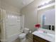Clean bathroom with tub shower, toilet and vanity at 21209 N 40Th Ave, Glendale, AZ 85308