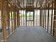 Framed interior space with large window views, showcasing natural light and construction readiness at 5510 W Paseo Way, Laveen, AZ 85339