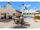 Inviting backyard with pool, patio, and putting green at 8466 E San Benito Dr, Scottsdale, AZ 85258