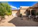 Brick patio with seating area and desert plants at 26807 N 56Th St, Scottsdale, AZ 85266