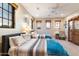 Bedroom with two queen beds, mountain views and ceiling fan at 28626 N 108Th N Way, Scottsdale, AZ 85262