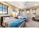 Bedroom with two queen beds, mountain views and ceiling fan at 28626 N 108Th N Way, Scottsdale, AZ 85262