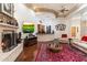 Open living area showcasing a fireplace and home theater setup at 28626 N 108Th N Way, Scottsdale, AZ 85262