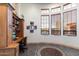 Bright home office with built-in desk and window views at 28626 N 108Th N Way, Scottsdale, AZ 85262