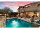 Resort-style backyard with a large pool and fountain at 28626 N 108Th N Way, Scottsdale, AZ 85262