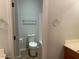 Well-maintained bathroom featuring a toilet, sink, and towel rack for convenience at 4943 S Las Mananitas Trl, Gold Canyon, AZ 85118