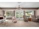 Open and airy living room with comfortable seating and view of golf course at 14818 N 103Rd Ave, Sun City, AZ 85351