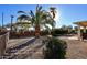 Landscaped backyard with palm trees and a rock pathway at 17561 N Saddle Ridge Dr, Surprise, AZ 85374