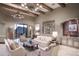 Living room with vaulted ceilings, comfy seating and mountain views at 10532 N Crestview Dr, Fountain Hills, AZ 85268