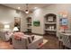 Open living area with built-in shelving and hardwood floors at 10532 N Crestview Dr, Fountain Hills, AZ 85268
