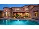 Stunning pool and patio area at night at 10532 N Crestview Dr, Fountain Hills, AZ 85268