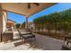 Spacious backyard patio with seating and shade at 10960 E Monte Ave # 125, Mesa, AZ 85209
