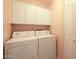 Laundry room with white cabinets and washer/dryer at 3800 S Cantabria Cir # 1029, Chandler, AZ 85248