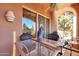 Private patio with table, chairs, and grill at 3800 S Cantabria Cir # 1029, Chandler, AZ 85248