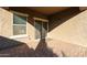 Covered patio with brick pavers and sliding door at 2759 E Mews Rd, Gilbert, AZ 85298