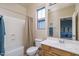 Simple guest bathroom with shower/tub combo at 5037 E Sleepy Ranch Rd, Cave Creek, AZ 85331