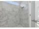 Modern bathroom with marble tile shower and niche at 6934 W Mclellan Rd, Glendale, AZ 85303