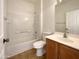 Clean bathroom with tub, vanity, and mirror at 10958 E Secret Mine Ct, Gold Canyon, AZ 85118