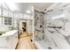 Modern bathroom with a large marble shower and updated vanity at 17200 W Bell Rd # 641, Surprise, AZ 85374