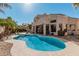 Resort style pool and patio with outdoor kitchen at 3331 S Vine St, Chandler, AZ 85248