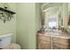 Convenient powder room with granite vanity and updated fixtures at 3331 S Vine St, Chandler, AZ 85248