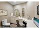 Elegant bathroom boasts a corner vanity, modern fixtures, and a spacious layout at 3710 E Hazelwood St, Phoenix, AZ 85018